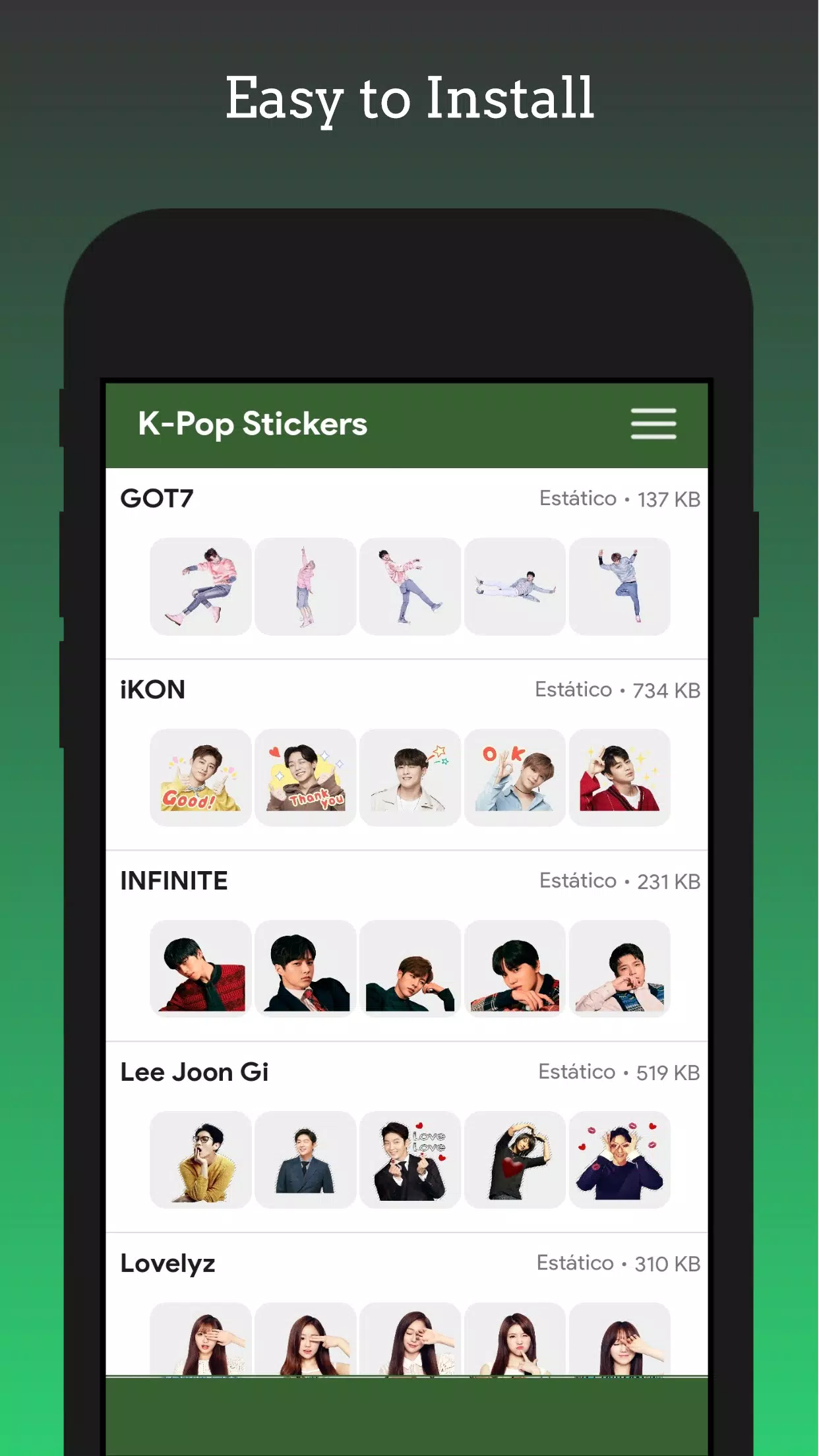 Stickers - KPop Korean BT24 Screenshot 2