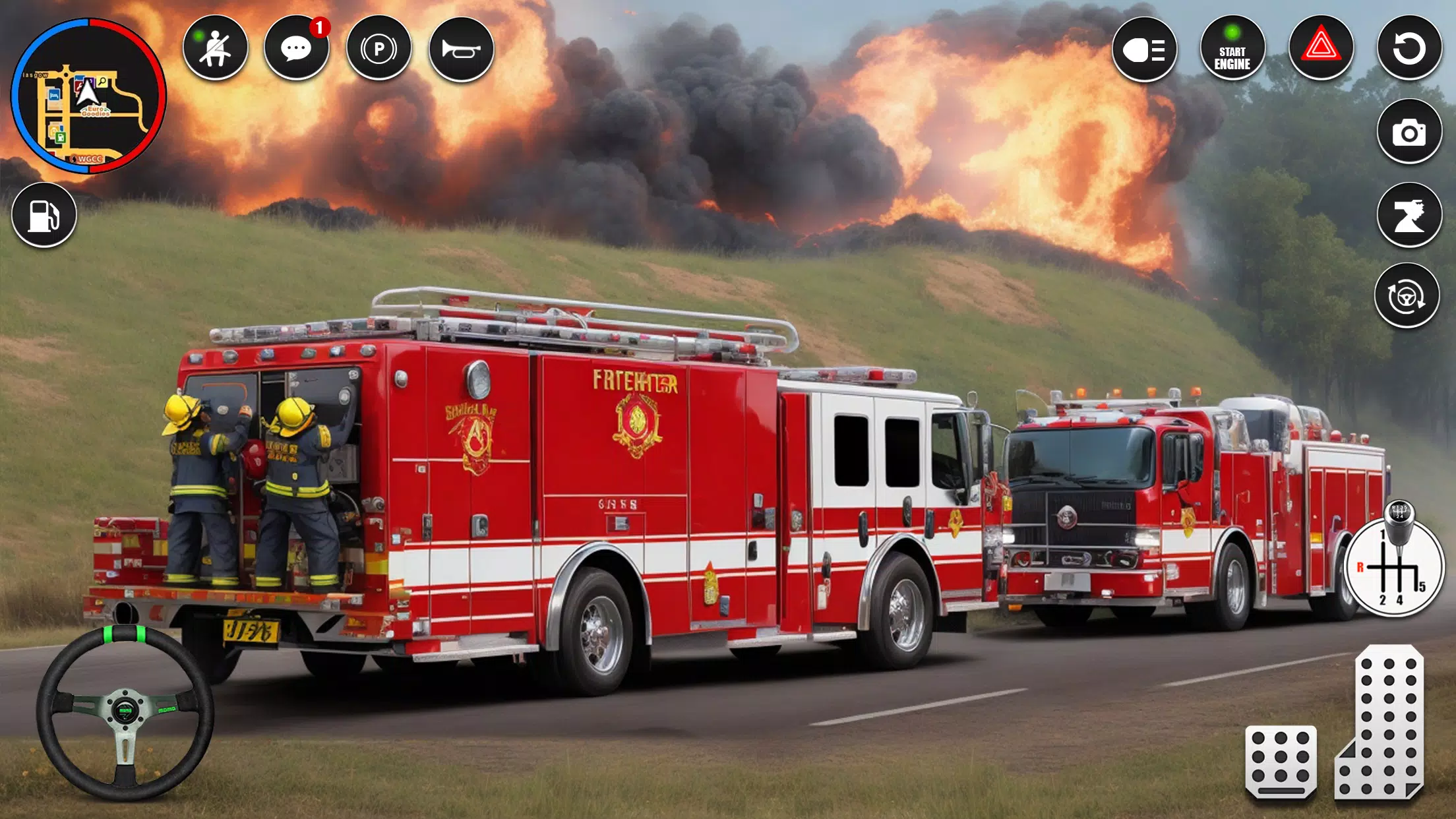 Fire Truck Rescue Sim Games 3d Captura de tela 3