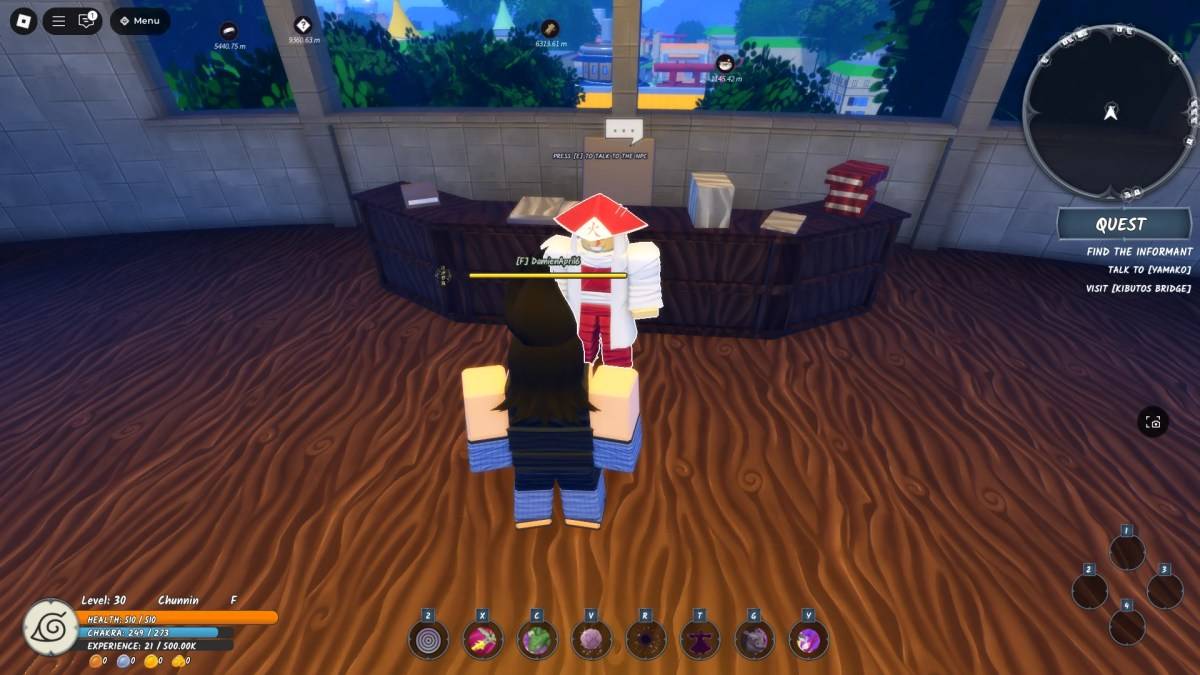 Ang lokasyon ng Ishikage Mission NPC sa Ninja Time Roblox Karanasan