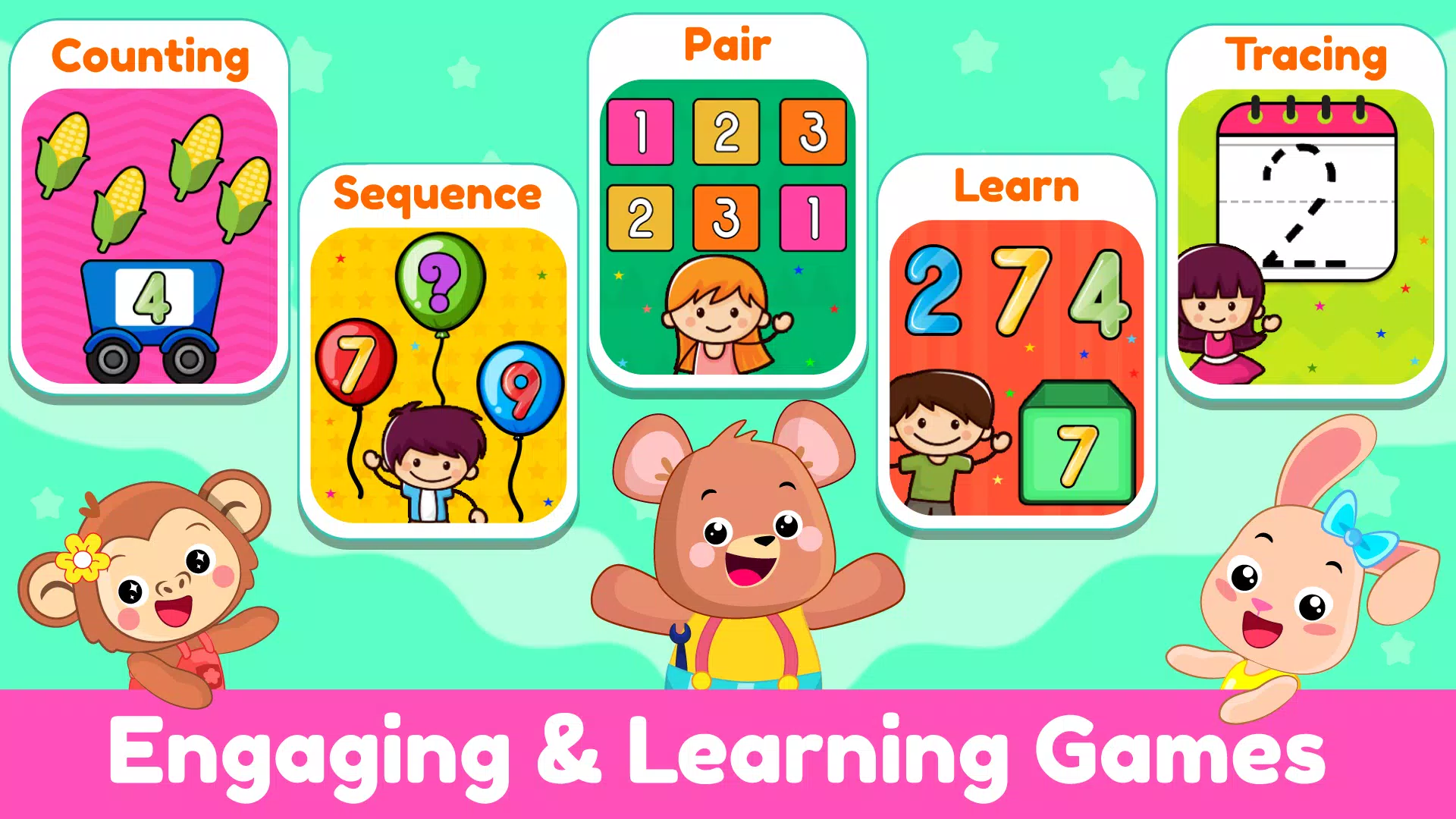 Learn 123 Numbers Kids Games ဖန်သားပြင်ဓာတ်ပုံ 0