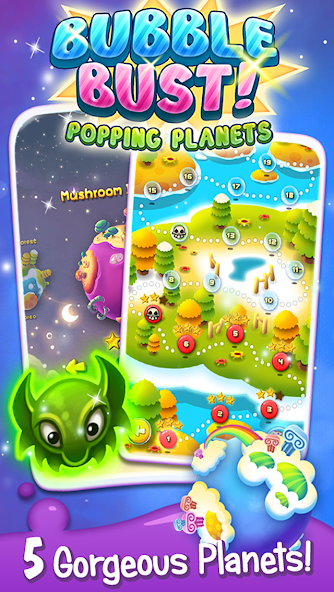 Bubble Bust! - Popping Planets ဖန်သားပြင်ဓာတ်ပုံ 2