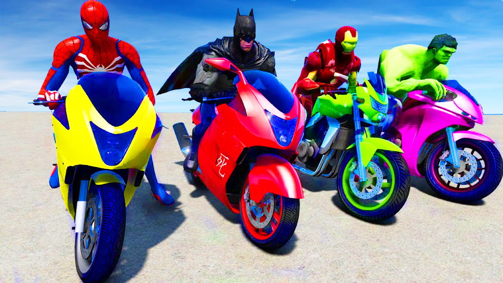 Superhero Bike Stunt Games 3D Скриншот 0