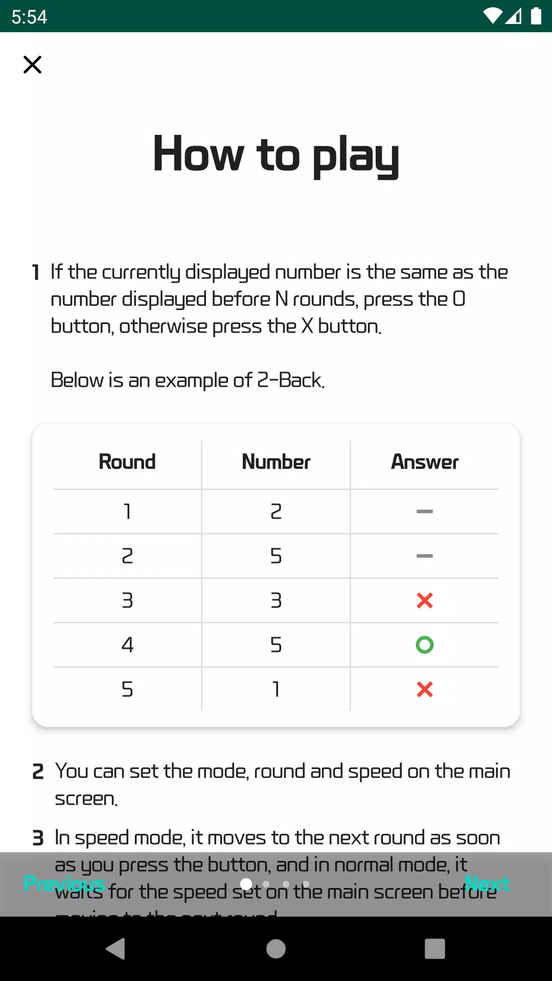 N-Back - Brain Training Ekran Görüntüsü 0