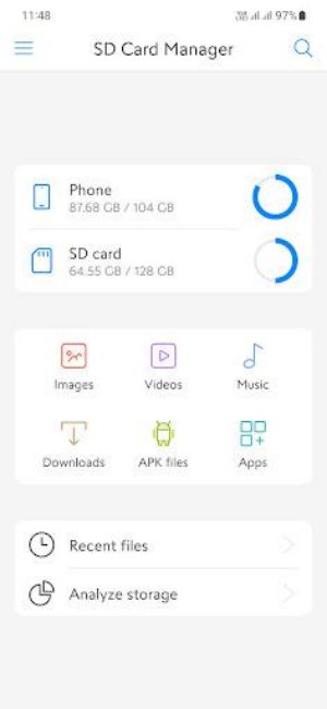 SD Card Manager For Android Schermafbeelding 2