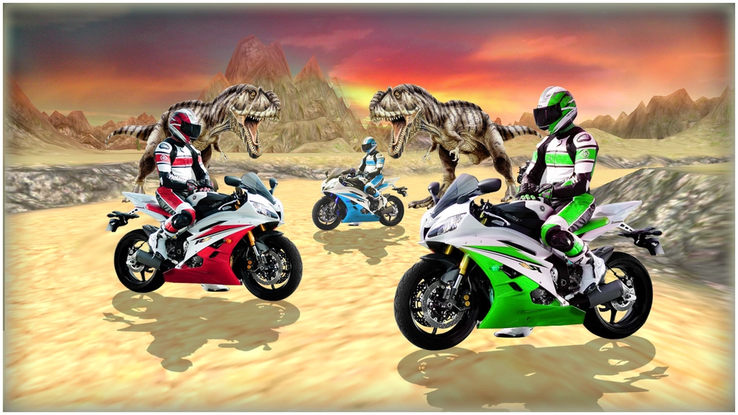 Dino World Bike Race Game - Jurassic Adventure Ảnh chụp màn hình 1