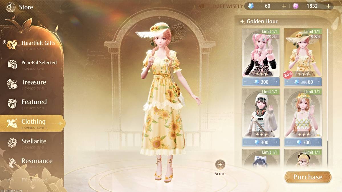 Roupa de hora de ouro no infinito nikki