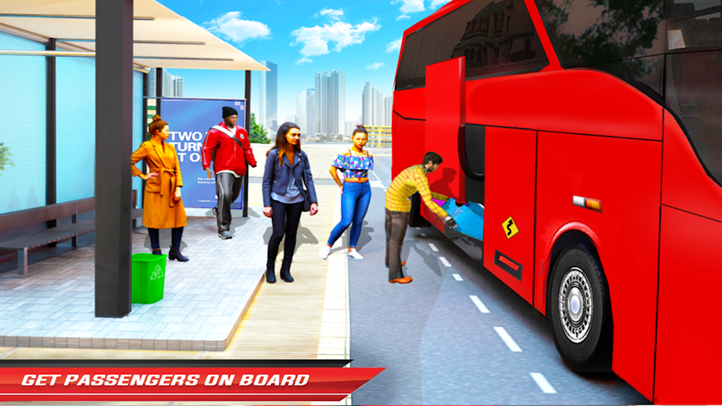 City Coach Bus Driving Sim 3D स्क्रीनशॉट 3