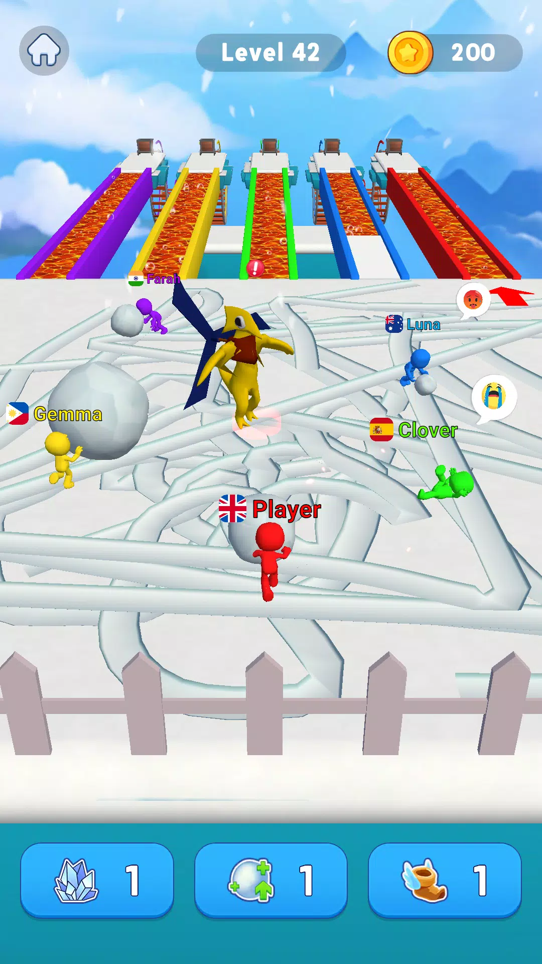 Snowball Race 3D: Ice Bridge Tangkapan skrin 1