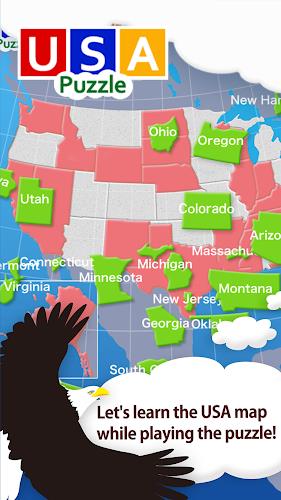 USA Map Puzzle Schermafbeelding 0