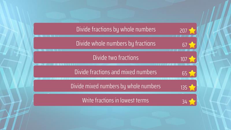 Dividing Fractions Math Game Captura de pantalla 0