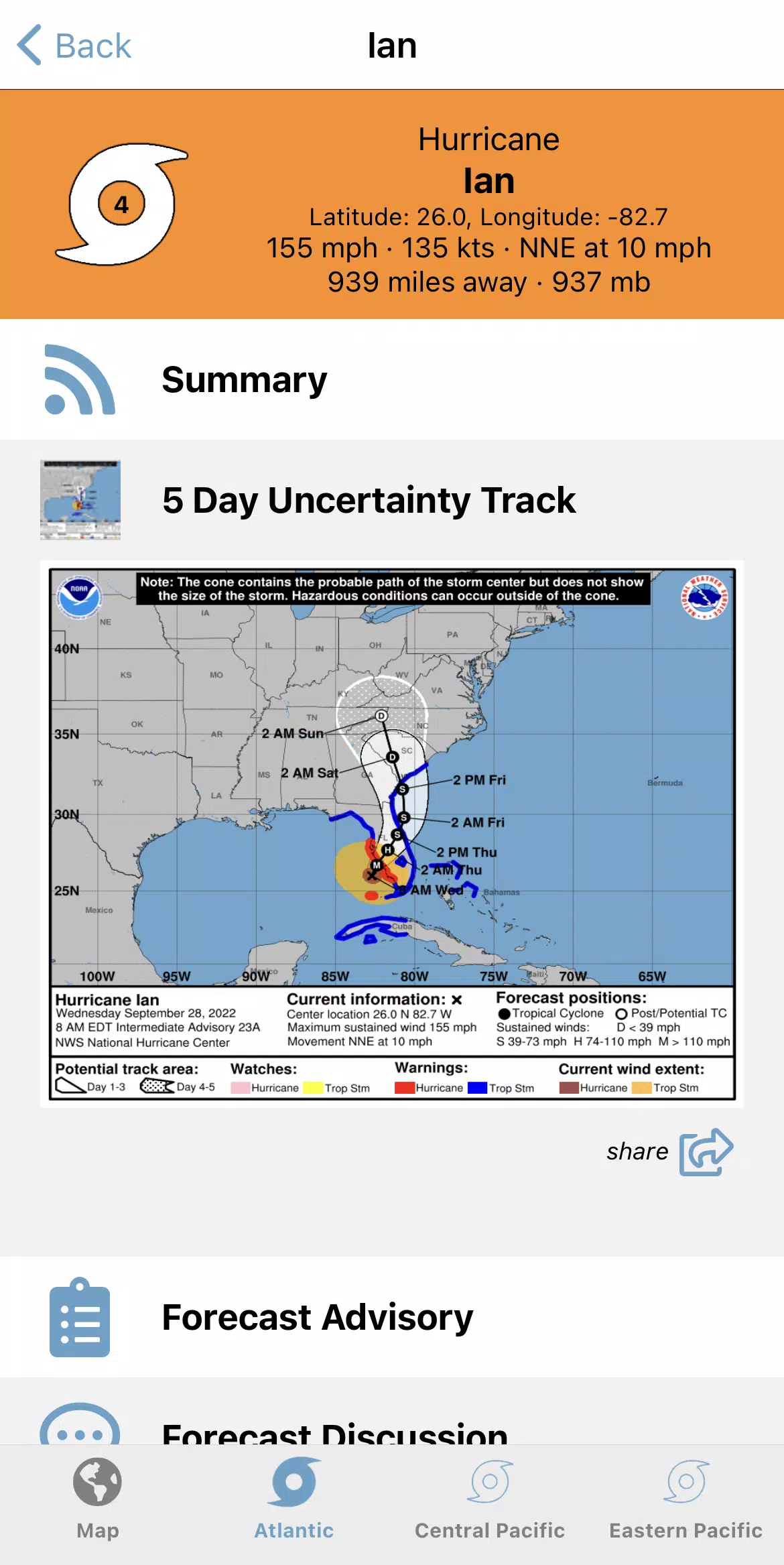 Schermata Tropical Hurricane Tracker 2