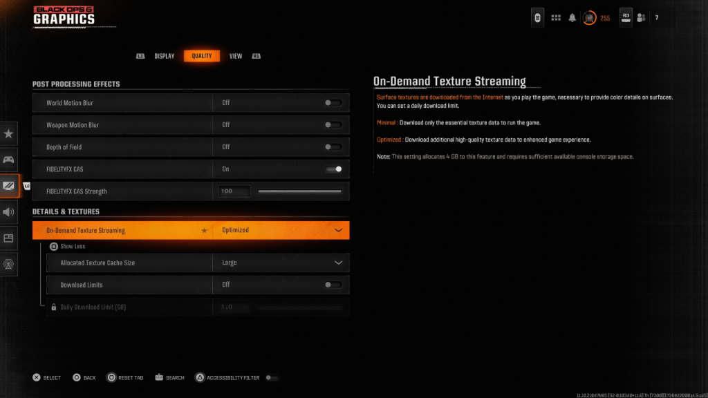 Image: Call of Duty Black Ops 6 Texture Settings