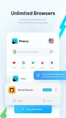 Schermata Pawxy - Fast VPN & Web Browser 0