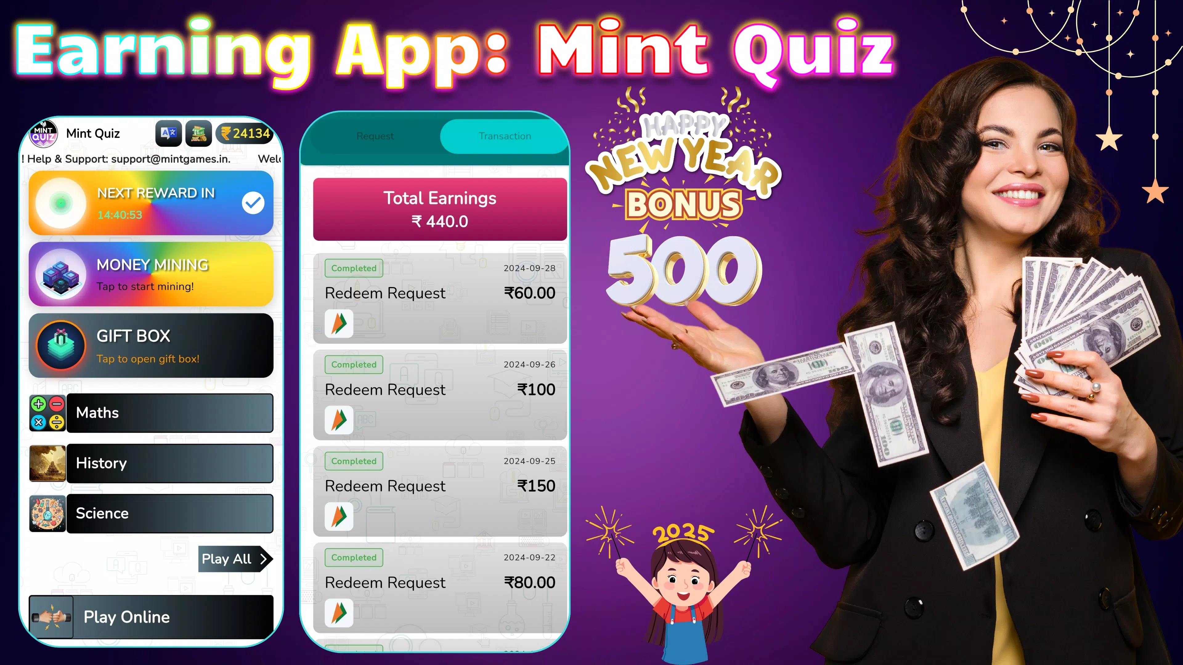 Earning App: Mint Quiz ภาพหน้าจอ 0