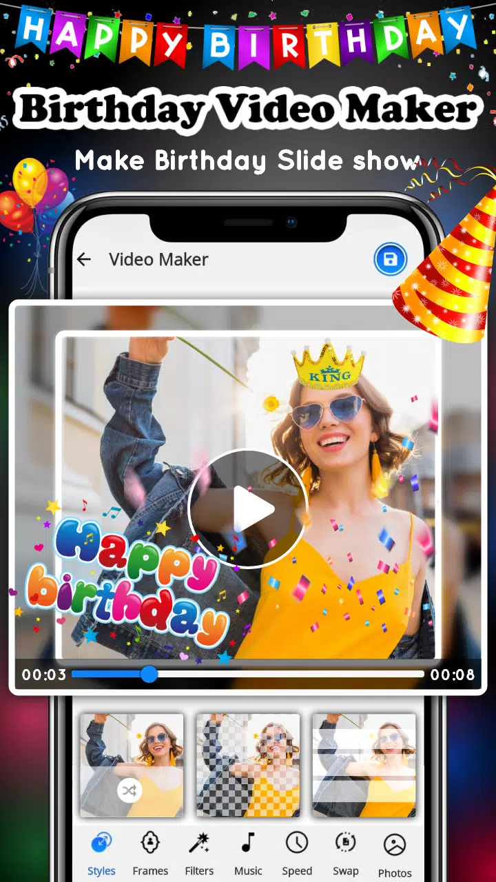 Birthday Video Maker Capture d'écran 0