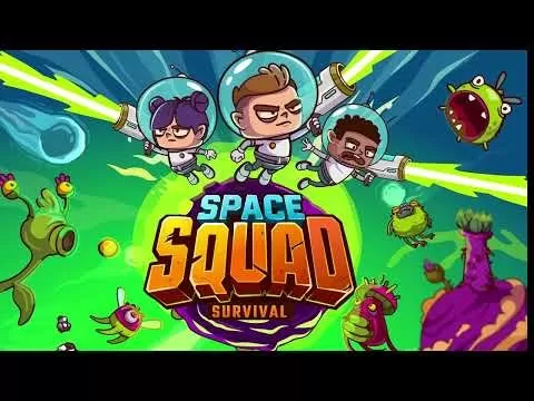 Space Squad Survival gameplay screenshot showing combat against alien creatures