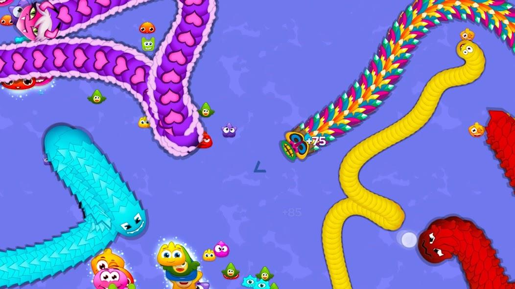 Worm Hunt - Snake game iO zone Mod 스크린샷 1