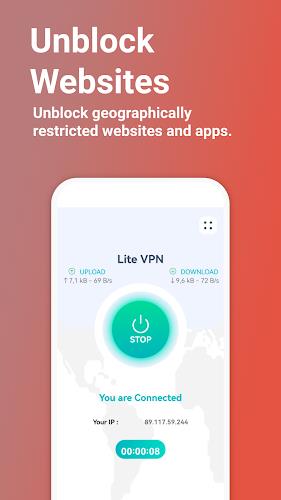 Lite VPN - Secure VPN Proxy 螢幕截圖 1